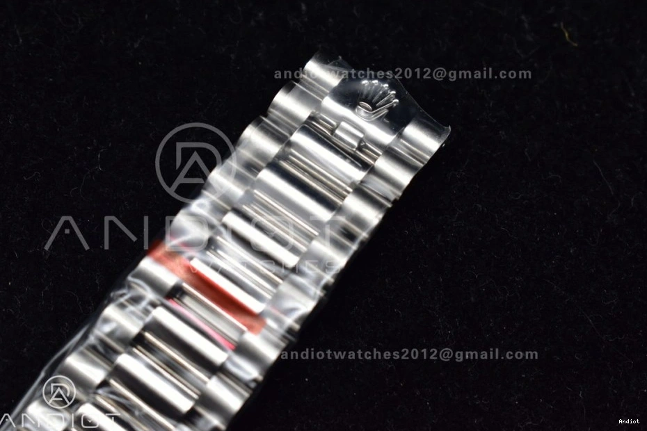 40 V2 Roman GMF SS Bracelet Steel Iced DayDate President On Dial Markers Blue A3255 904L 0309
